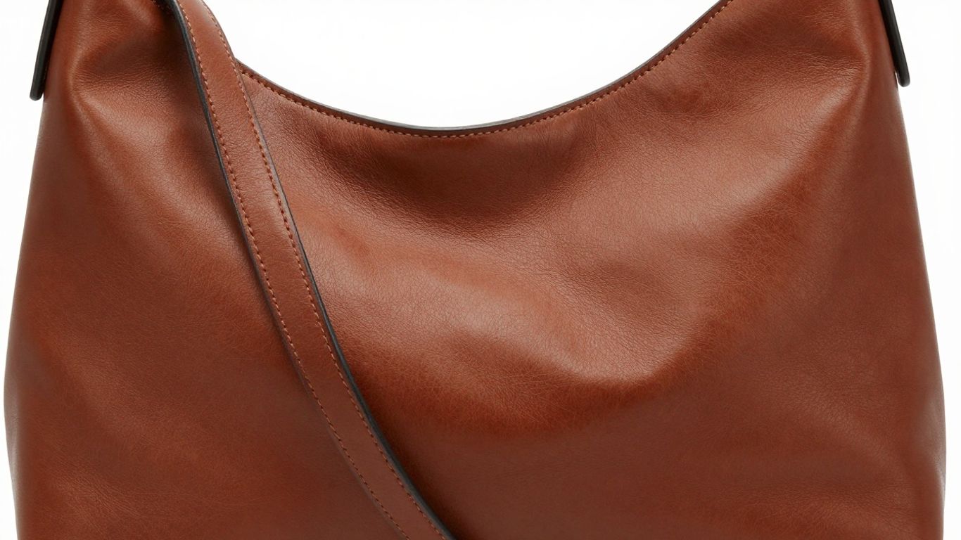 Eine stilvolle braune Leder-Hobo-Bag.