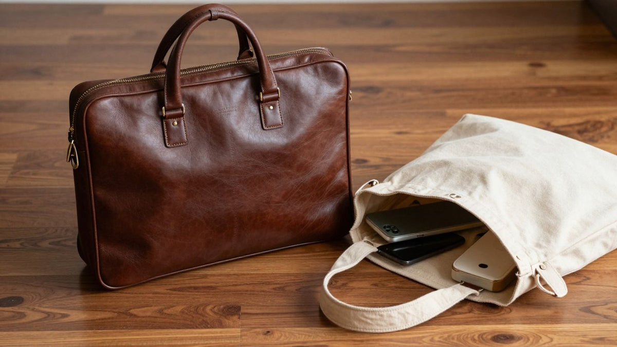 Vergleich von Business-Tasche und Shopper-Tasche
