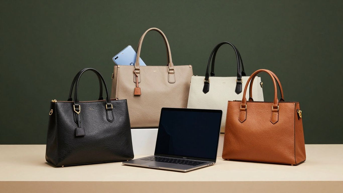 Damen Handtaschen mit Laptops in verschiedenen Größen